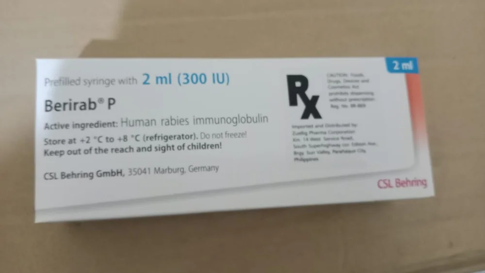 Berirab P Human Rabies Immunoglobulin product box